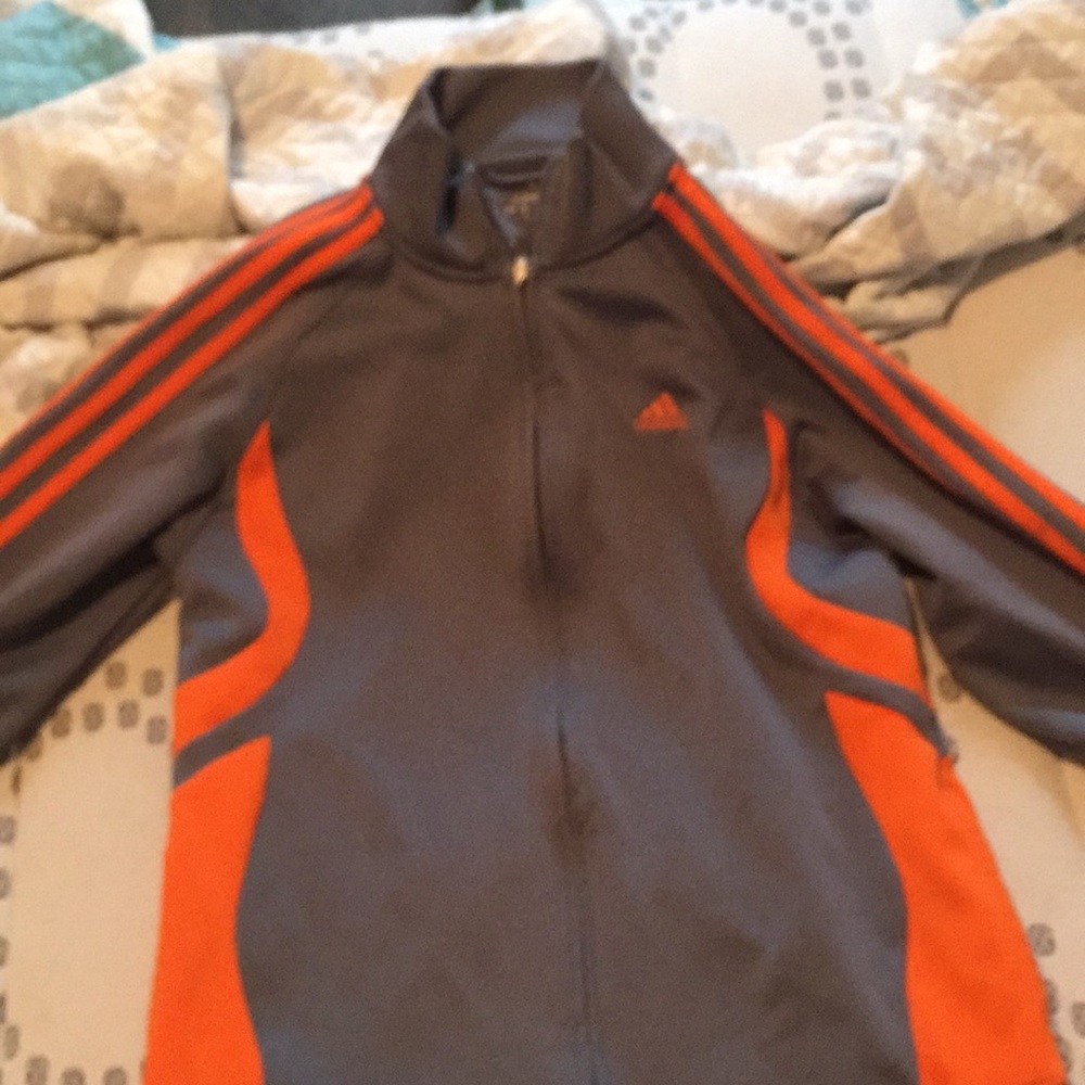 Orange and grey adidas sweater